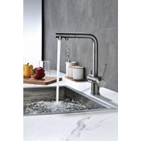 Смеситель для кухни Paulmark Serpentine Se213222-GM вороненая сталь — 8