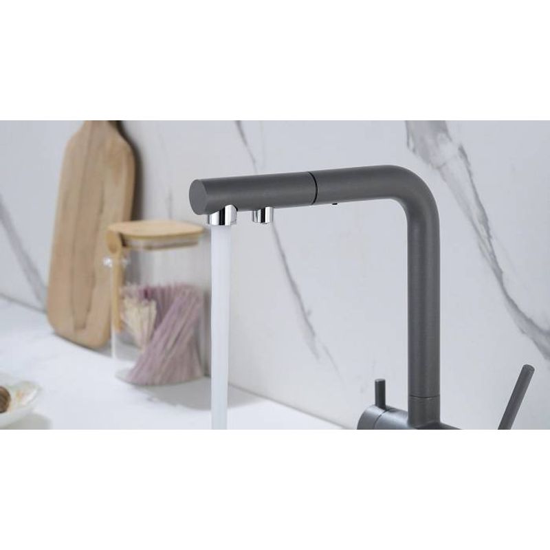 Смеситель для кухни Paulmark Serpentine Se213222-GRM серый металлик