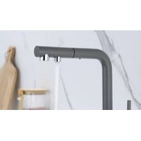 Смеситель для кухни Paulmark Serpentine Se213222-GRM серый металлик — 2