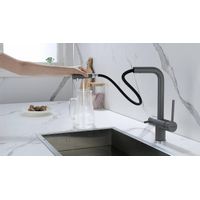 Смеситель для кухни Paulmark Serpentine Se213222-GRM серый металлик — 4