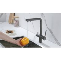 Смеситель для кухни Paulmark Serpentine Se213222-GRM серый металлик — 11