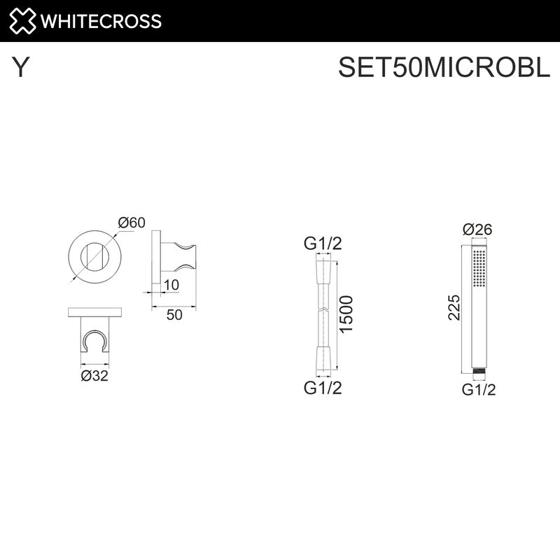 Душевой гарнитур WHITECROSS SET50MICROBL (черный матовый)