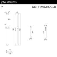Душевой гарнитур WHITECROSS SET51MICROGLB (брашированное золото) — 2
