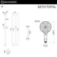 Душевой гарнитур WHITECROSS SET51TOPGL (золото) — 2