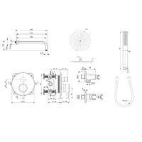 Система для душа скрытого монтажа Ideal Standard Ceraline SetA6939AA-3 6 в 1 верхний душ 300 мм черный матовый — 9