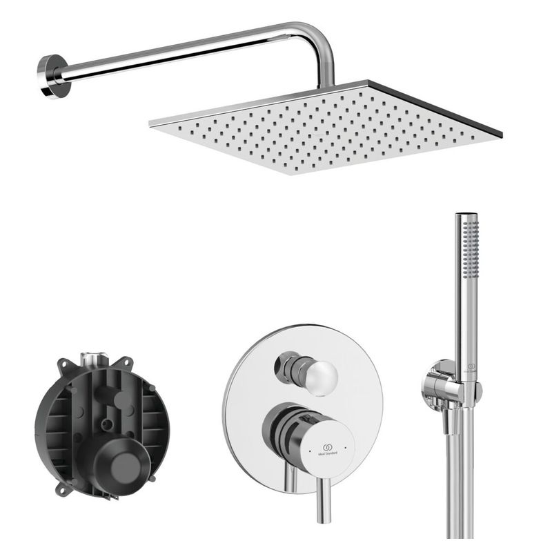 Система для душа скрытого монтажа Ideal Standard Ceraline SetA6939AA-5 6 в 1 верхний душ 300 мм черный матовый