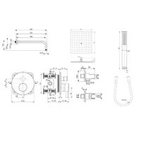 Система для душа скрытого монтажа Ideal Standard Ceraline SetA6939AA-5 6 в 1 верхний душ 300 мм черный матовый — 10