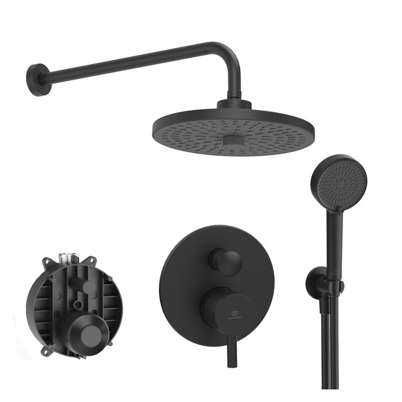 Система для душа скрытого монтажа Ideal Standard Ceraline SetA6939XG-6 6 в 1 верхний душ 260 мм черный матовый