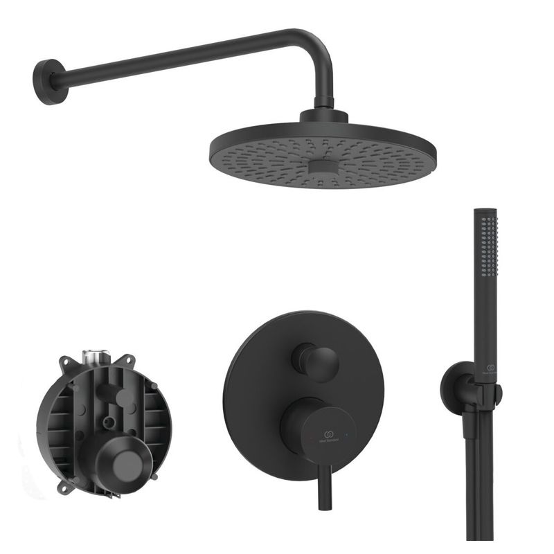 Система для душа скрытого монтажа Ideal Standard Ceraline SetA6939XG-7 6 в 1 верхний душ 260 мм черный матовый