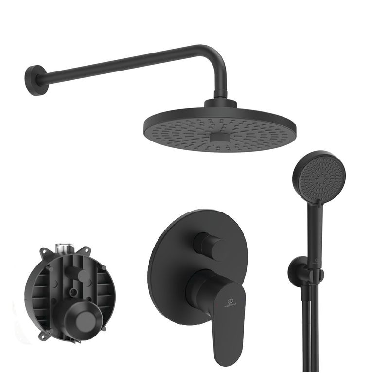Система для душа скрытого монтажа Ideal Standard Cerafine Model O SetA7193XG-2 6 в 1 верхний душ 260 мм черный матовый