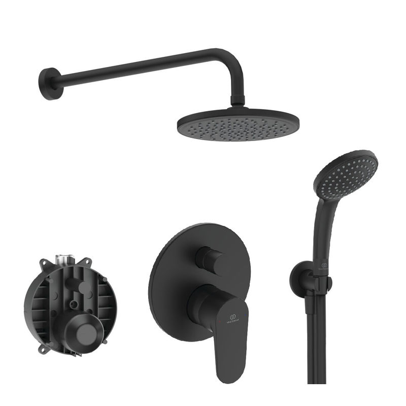 Система для душа скрытого монтажа Ideal Standard Cerafine Model O SetA7193XG 6 в 1 верхний душ 200 мм черный матовый