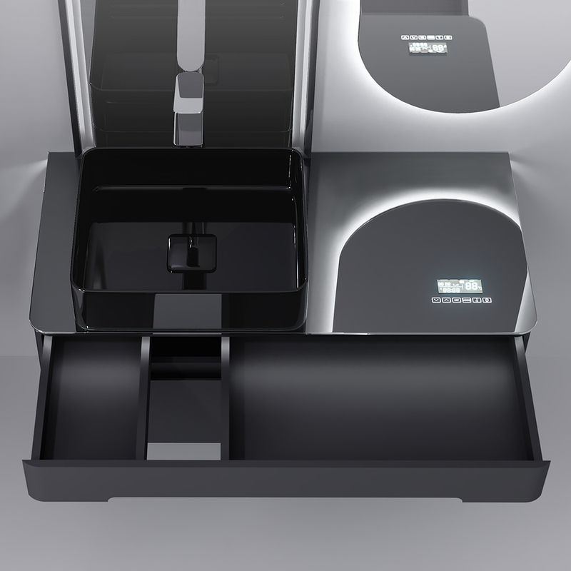 Тумба под раковину Jorno Shine 100 с МФУ подвесная / Shi.01.100-M/P/A антрацит