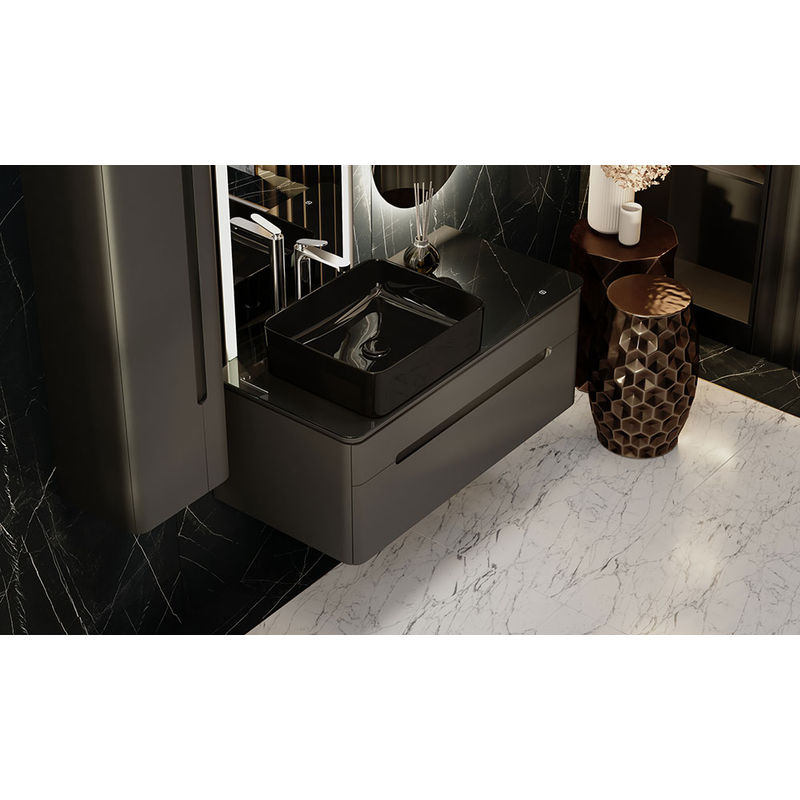 Тумба под раковину Jorno Shine 100 подвесная с подсветкой / Shi.01.100/P/A антрацит