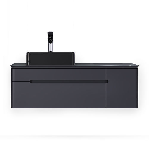 Тумба под раковину Jorno Shine 120 с МФУ подвесная / Shi.01.120-M/P/A антрацит