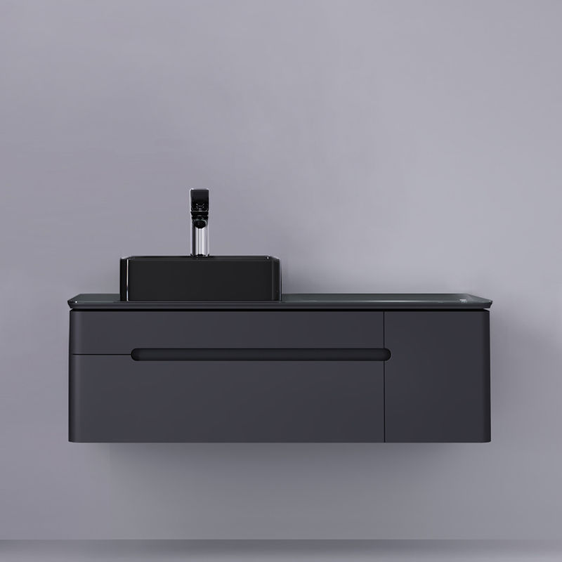 Тумба под раковину Jorno Shine 120 с МФУ подвесная / Shi.01.120-M/P/A антрацит