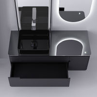 Тумба под раковину Jorno Shine 120 подвесная с подсветкой / Shi.01.120/P/A антрацит — 5