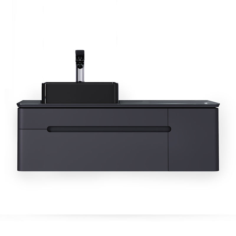 Тумба под раковину Jorno Shine 120 подвесная с подсветкой / Shi.01.120/P/A антрацит