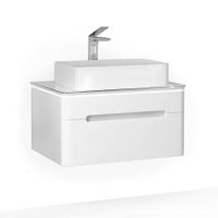 Тумба под раковину Jorno Shine 75 подвесная с подсветкой / Shi.01.75/P/W белая — 1