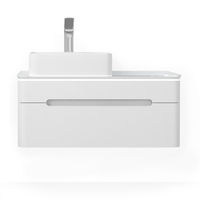 Тумба под раковину Jorno Shine 90 подвесная с подсветкой / Shi.01.90/P/W белая — 1