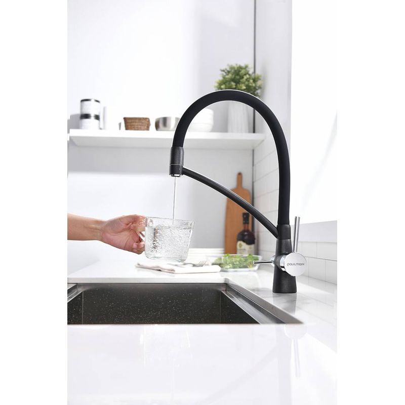 Смеситель для кухни Paulmark Siegen Si213111-418(BLM) черный металлик