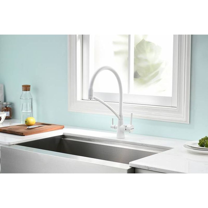 Смеситель для кухни Paulmark Siegen Si213111-431TW(WH) белый полностью