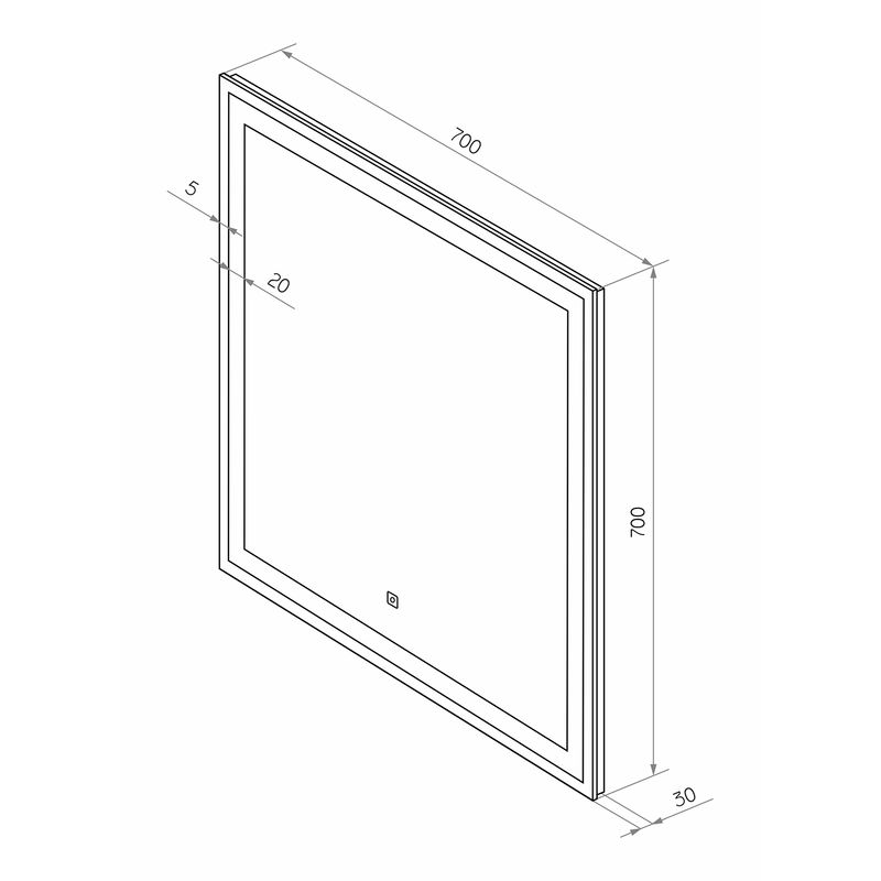 Зеркало Misty Сириус 700х700 Led холодная подсветка