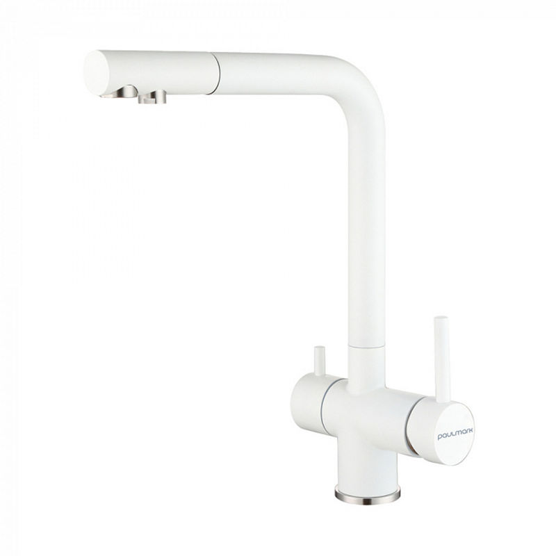 Смеситель для кухни Paulmark Skalen Sk213020-431 белый матовый