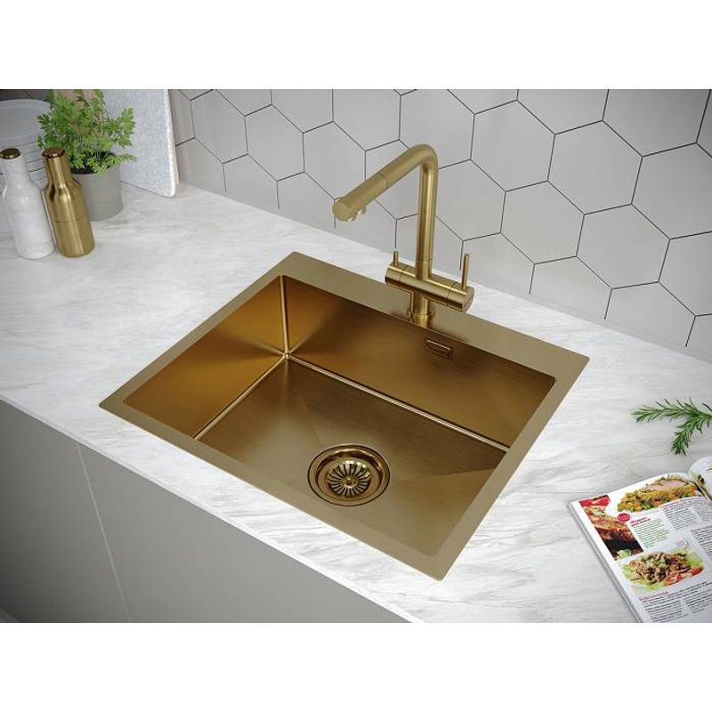 Смеситель для кухни Paulmark Skalen Sk213020-BG брашированное золото