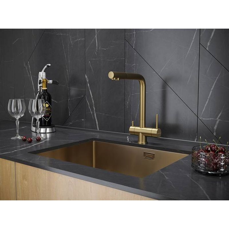 Смеситель для кухни Paulmark Skalen Sk213020-BG брашированное золото