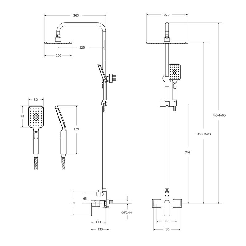 Душевая система Cezares SLIDER-CD-01 хром
