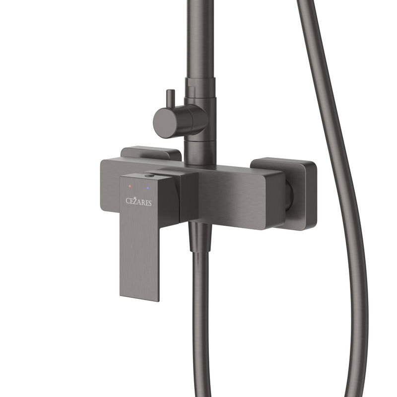 Душевая система Cezares SLIDER-CD-GM оружейная сталь