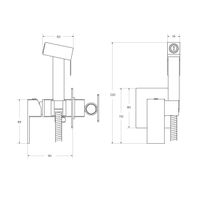 Встраиваемый гигиенический душ Cezares SLIDER-DIF-GM оружейная сталь — 3