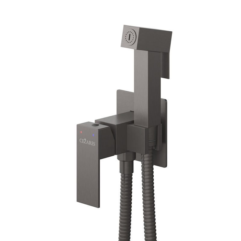 Встраиваемый гигиенический душ Cezares SLIDER-DIF-GM оружейная сталь