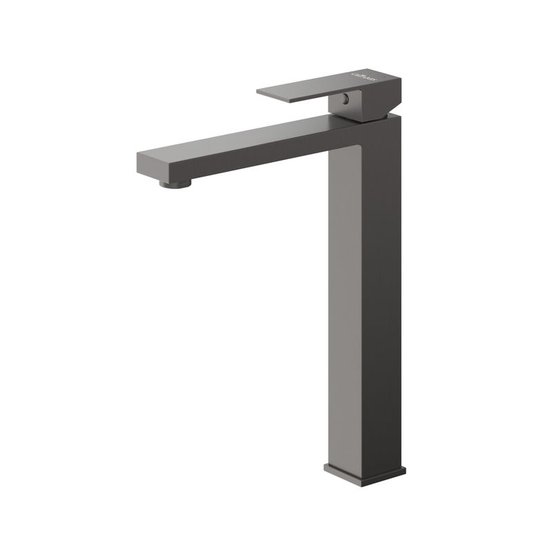 SLIDER-LC-GM-W0 Смеситель для накладной раковины однорычажный, без донного клапана, оружейная сталь