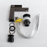 Смеситель для раковины Cezares SLIDER-LS-GM однорычажный с донным клапаном (оружейная сталь) — 5