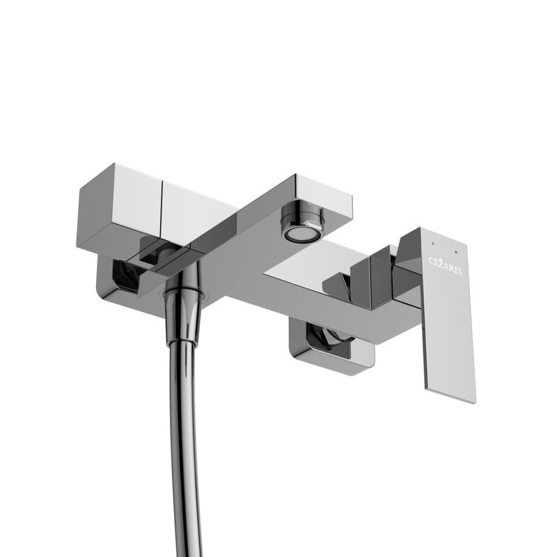 SLIDER-VD-01 Смеситель для ванны и душа однорычажный в комплекте с ручным душем, шлангом и держателем, хром