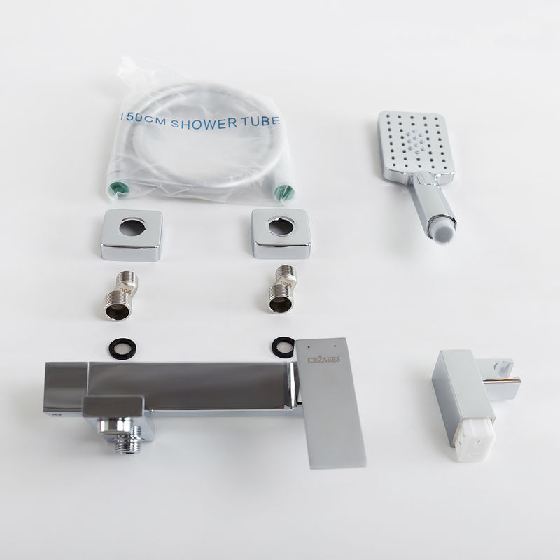 SLIDER-VD-01 Смеситель для ванны и душа однорычажный в комплекте с ручным душем, шлангом и держателем, хром