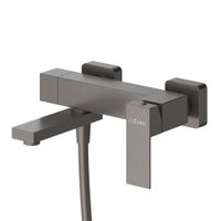 Смеситель для ванны Cezares SLIDER-VD-GM однорычажный в комплекте с ручным душем, шлангом и держателем (оружейная сталь) — 3