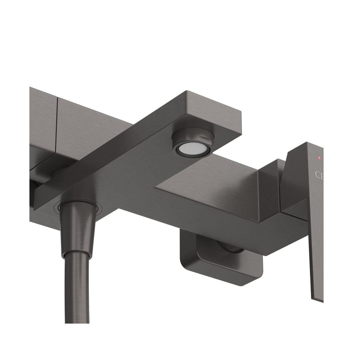 SLIDER-VD-GM Смеситель для ванны и душа однорычажный в комплекте с ручным душем, шлангом и держателем, оружейная сталь