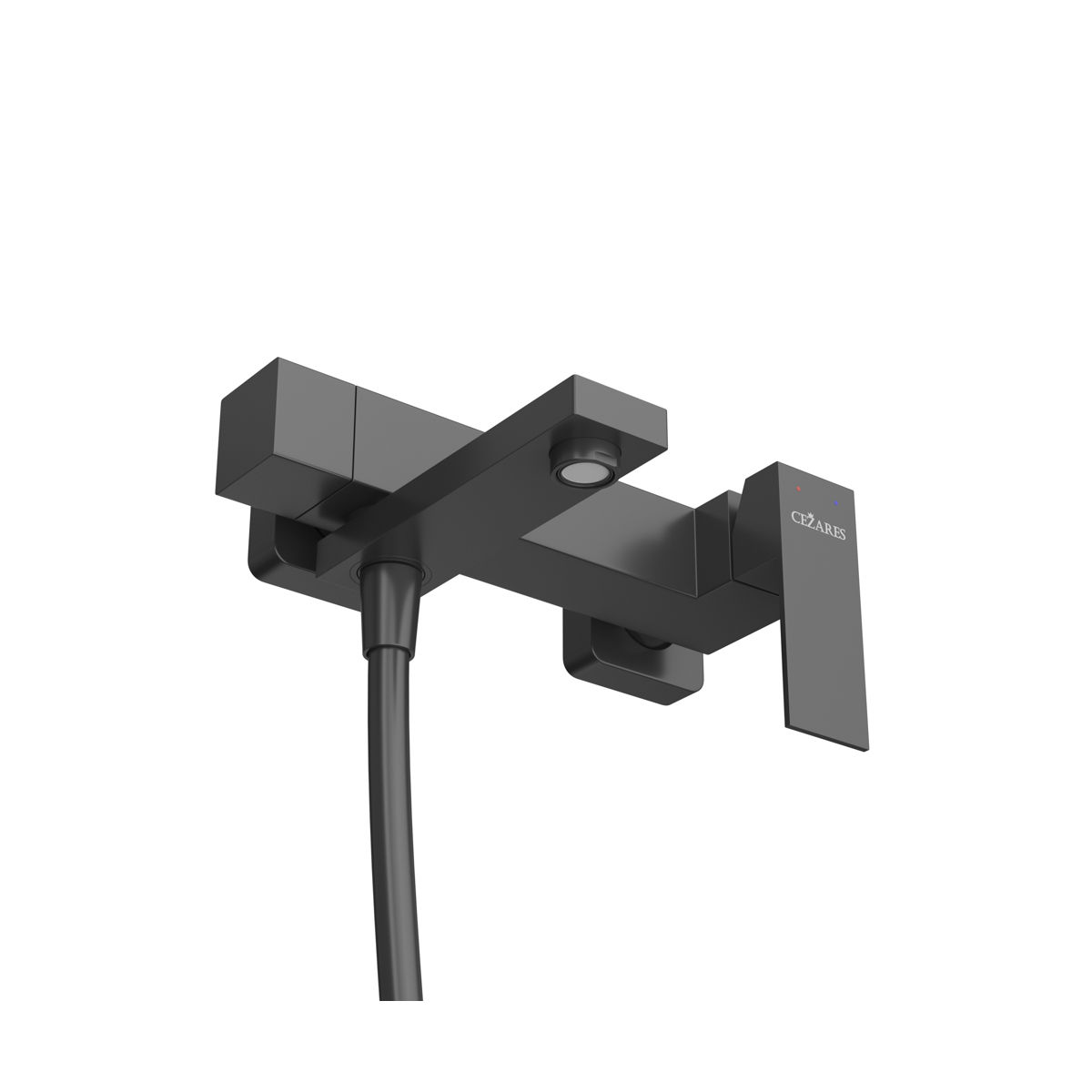 SLIDER-VD-NOP Смеситель для ванны и душа однорычажный в комплекте с ручным душем, шлангом и держателем, черный матовый