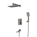 SLIDER-VDSET-GM Душевой комплект встраиваемый с изливом (смеситель, верхний душ, ручной душ со шлангом, излив, штуцер с держателем), оружейная сталь