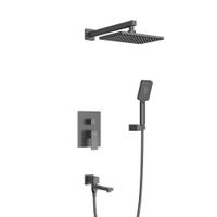 Душевая система скрытого монтажа Cezares SLIDER-VDSET-NOP с изливом (черный матовый) — 2