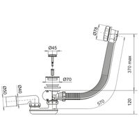 Сифон для ванны WHITECROSS 60 см SPWC60GM (оружейная сталь) — 2