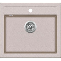 Кухонная мойка из искусственного камня AquaSanita Quadro SQQ 100 110 W beige — 2