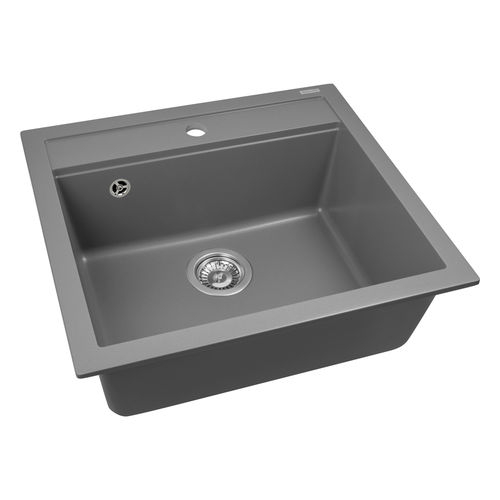 Кухонная мойка из искусственного камня AquaSanita Quadro SQQ 100 202 W alumetallic