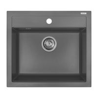 Кухонная мойка из искусственного камня AquaSanita Quadro SQQ 100 202 W alumetallic — 2