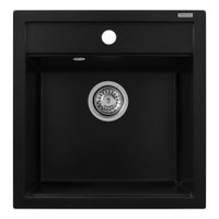 Кухонная мойка из искусственного камня AquaSanita Tesa SQT 100 601 W black metallic — 2