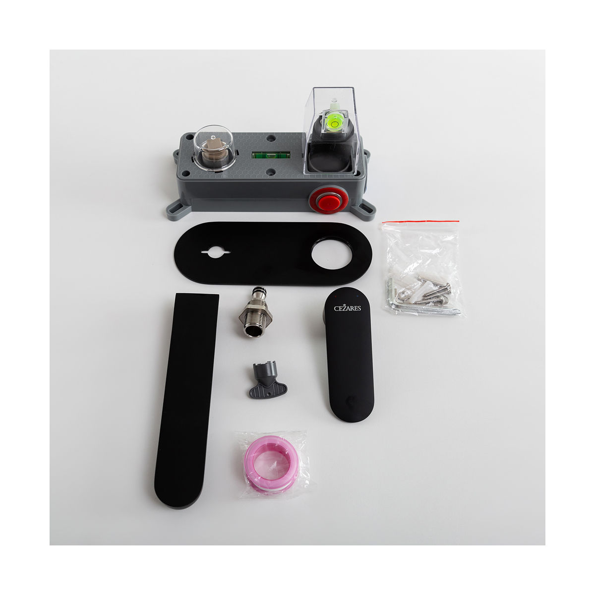 STYLUS-BLI1-NOP-W0 Смеситель для раковины встраиваемый с внутренней частью, без донного клапана, черный матовый