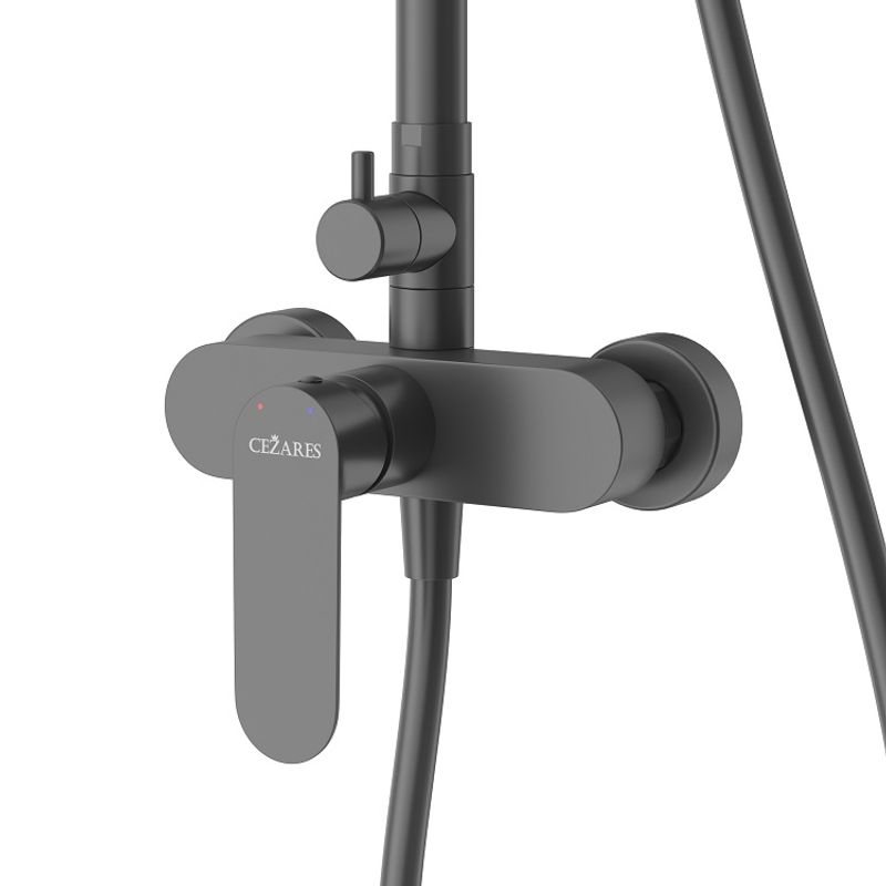 STYLUS-CD-NOP Душевая стойка со смесителем, черный матовый