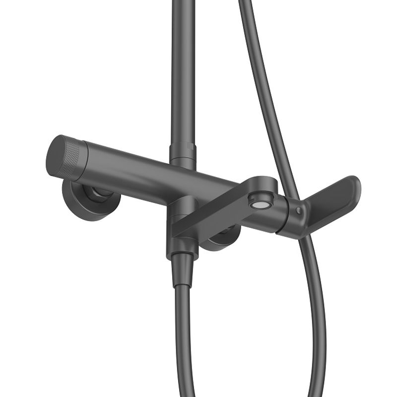 STYLUS-CVD-NOP Душевая стойка со смесителем и изливом, черный матовый